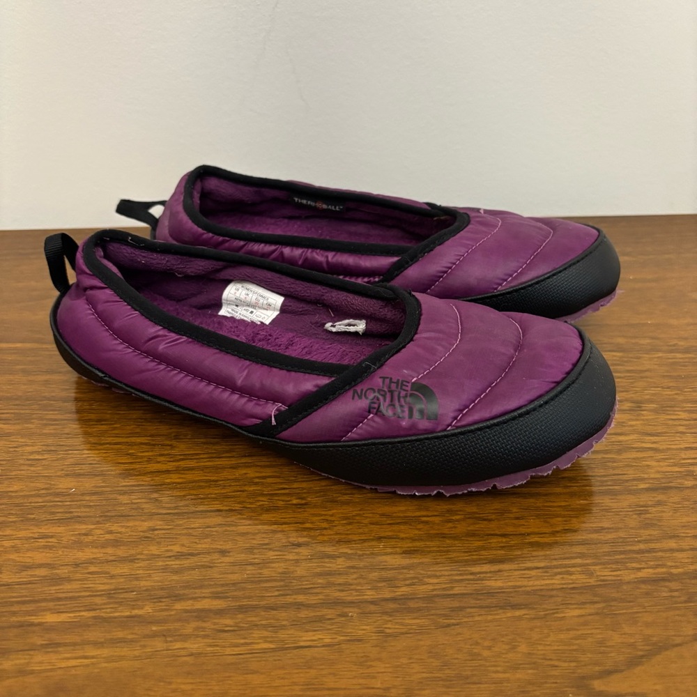 The North Face Traction Mini Mule Purple Plush Slipper Shoes Sz 8